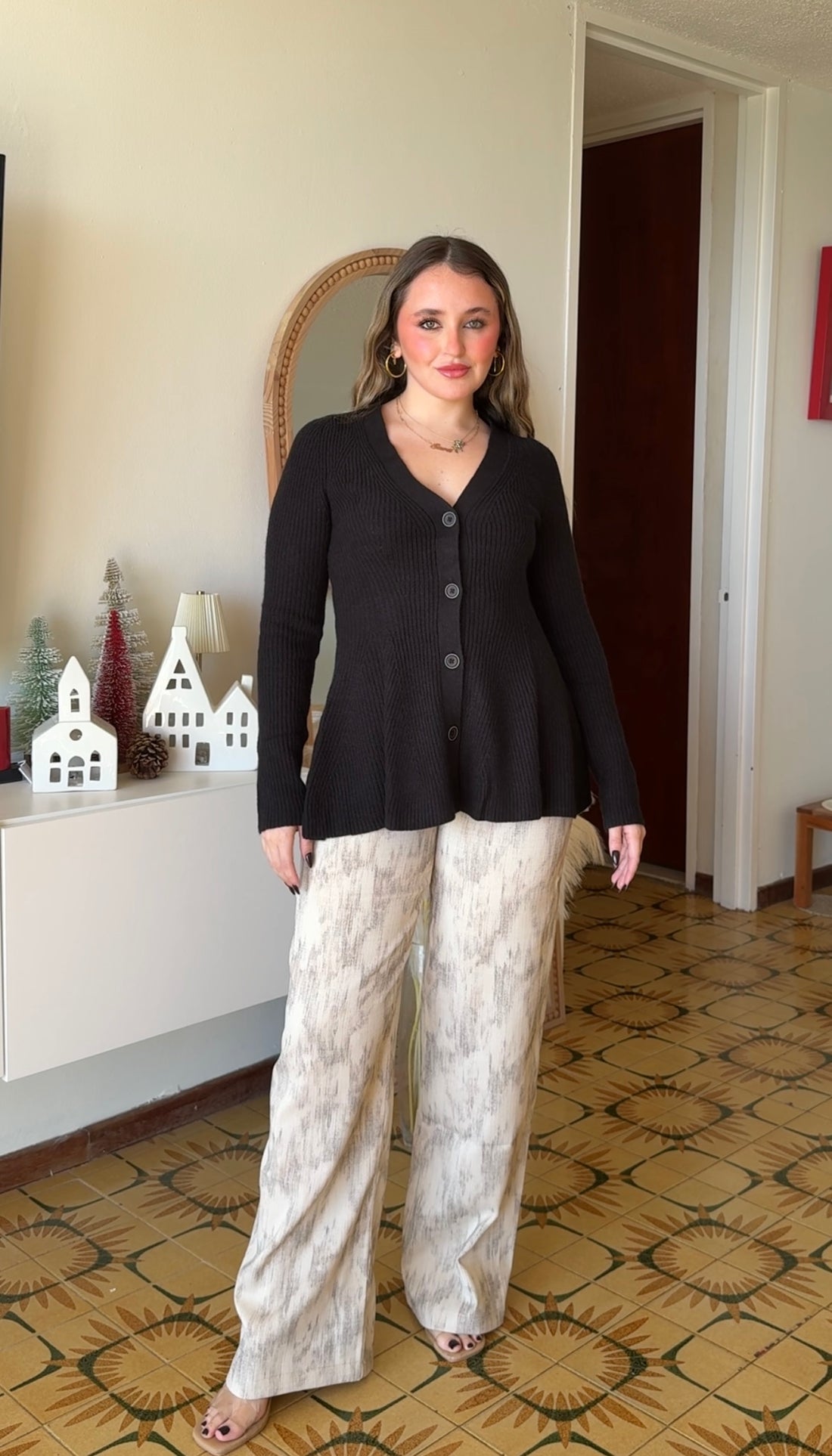 Knitted long sleeve top