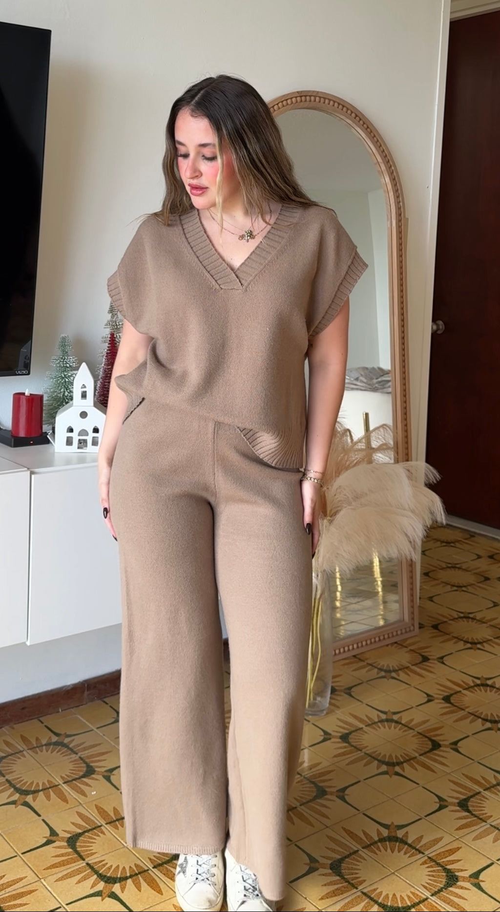 Wide Leg Sweater Pants